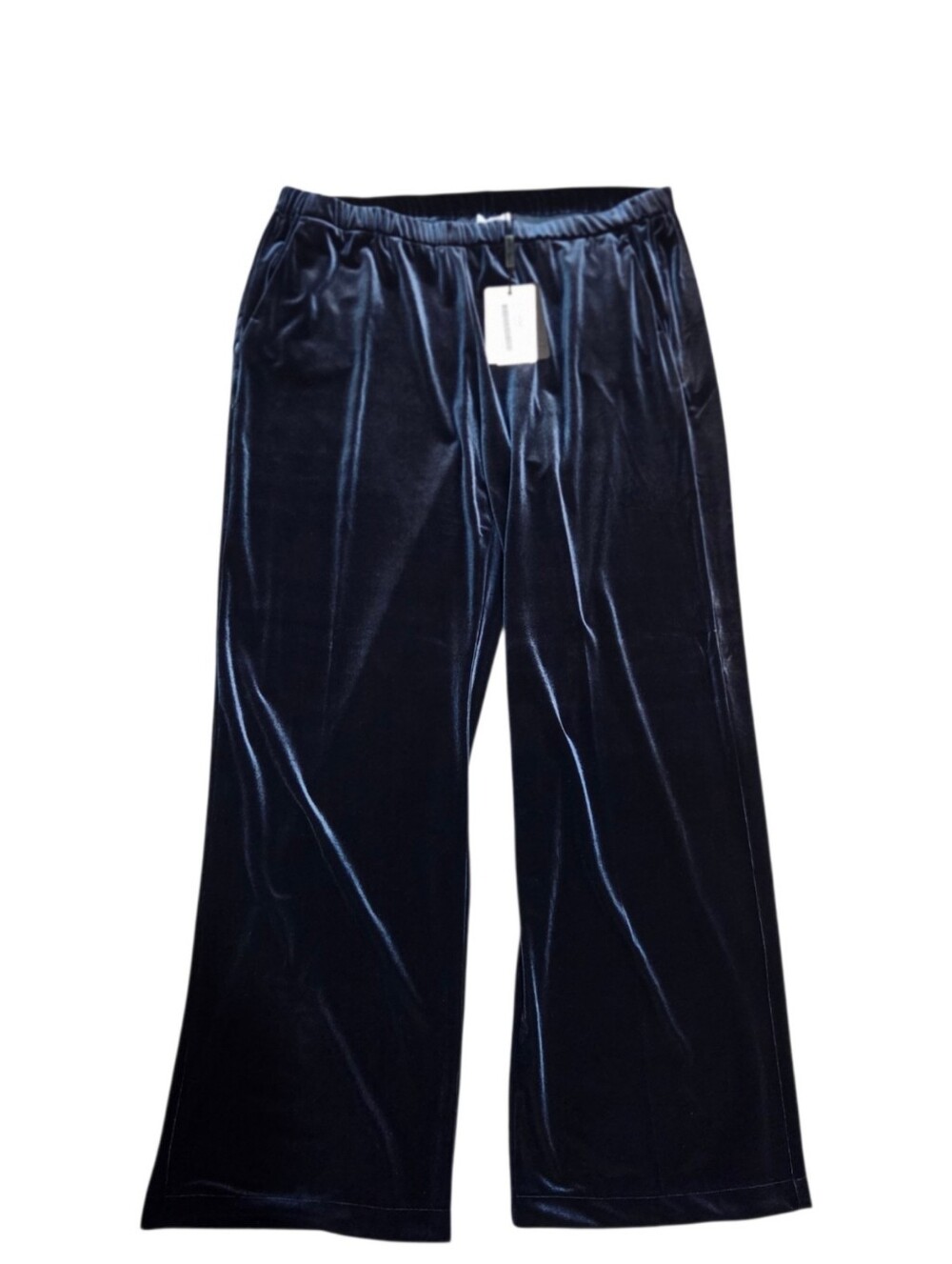 MARINA RINALDI Relax Plus Size 24W (XXL) Blu Marino Velour Velvet Pants NWT $255